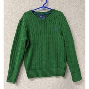 Polo Ralph Lauren Boys Cable-Knit Cotton Crew Neck Sweater Red Size 8 Small NWT